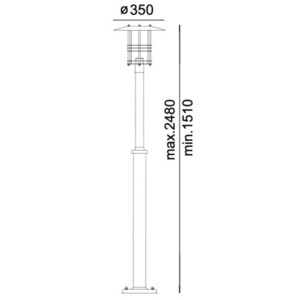 Latarnia Ogrodowa/parkowa STOCKHOLM 281 galwanizowana 151-248cm E27  - NORLYS small 2
