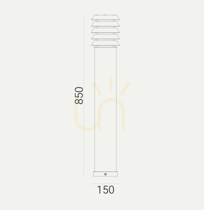 Słupek Oświetleniowy ALTA 85cm E27 291GA Galwanizowany - NORLYS small 3