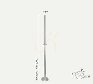 Słup oświetleniowy NORLYS Lamppost ocynkowany 120-220 cm 3009GA small 0