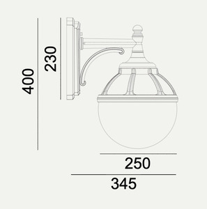 Kinkiet Zewnętrzny Kula BOLOGNA 310B E27 Czarny RAL-9005 - NORLYS small 1