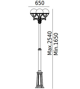 Latarnia Ogrodowa NORLYS Bologna 365BL Czarna E27 LED 3x9W IP54 small 1