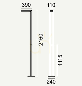 Latarnia ogrodowa / parkowa ASKER - premium - Pole 5126AL 18W 216 cm szary  - NORLYS small 7
