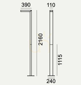 Latarnia ogrodowa / parkowa ASKER - premium - Pole PRO 8W 4000K 216 cm 5161BL czarna  - NORLYS small 3