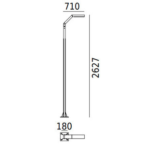 Latarnia ogrodowa/parkowa TRYSIL 1048BL Czarny RAL-9005 263cm 12,5W 3000K - NORLYS small 1