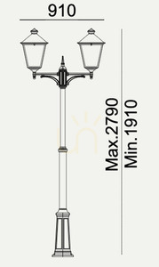 Latarnia ogrodowa / parkowa IP54 LONDON BIG 41249WH LED 2x9,5W 4000K biała - premium NORLYS small 2